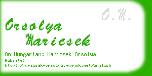 orsolya maricsek business card